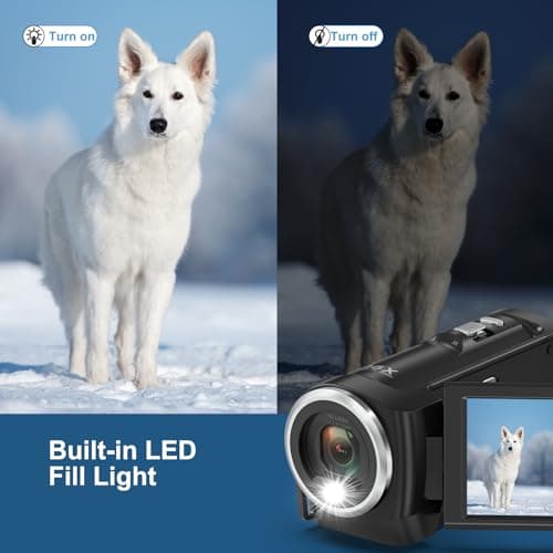 JAUAMAP Video Camera Camcorder, QHD 2.7K Camcorder 50MP 16X Digital Video Camera for YouTube, 2.8'' 270 Degree Rotation Screen Video Recorder Vlogging Camera with 32GB Card and Two Batteries, black 5