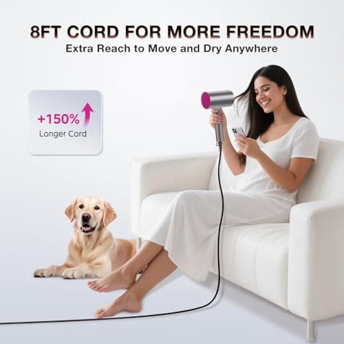 BABONIR Hair Dryer with Diffuser for Women, 1875W Fast Drying Ionic Blow Dryer for Home Use, Lightweight Foldable Hairdryer with Concentrator Nozzle, 3 Heat 2 Speed Settings, Gray 9