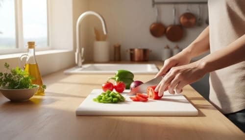 Farberware Large Cutting Board, Dishwasher- Safe Plastic Chopping Board for Kitchen with Easy Grip Handle, 11-inch by 14-inch, White 7