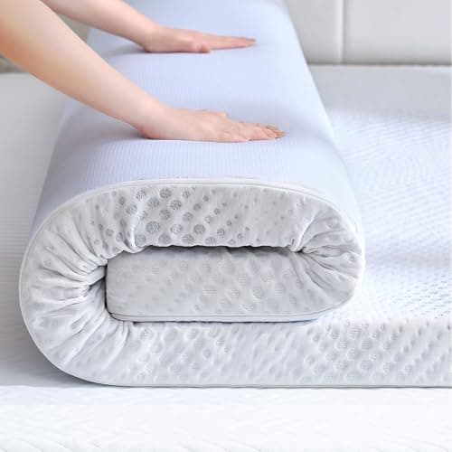 SINWEEK 3 Inch Gel Memory Foam Mattress Topper King Size, Bamboo Mattress Pad for Body Pressure Relief, Cooling Bed Topper with Breathable Soft Cover, CertiPUR-US Certified