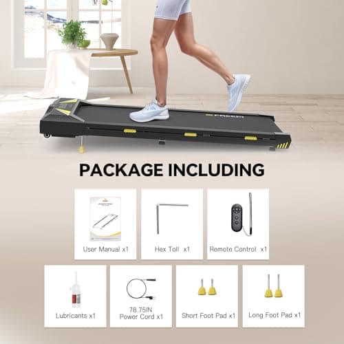 Freepi Walking Pad with Incline,Under Desk Treadmill 2.5HP,0-4% Incline Walking Pad for Home 6