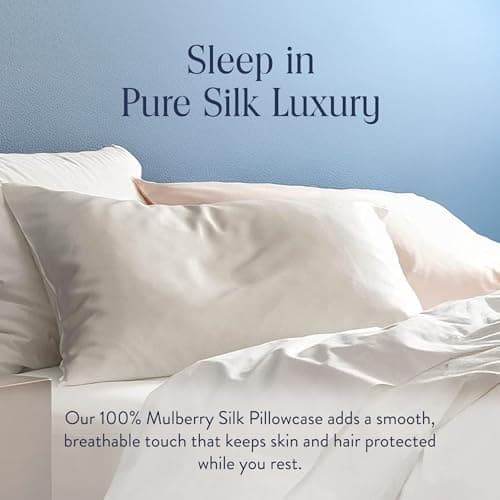 Brooklinen Mulberry Silk Pillowcase – 100% Pure Silk Pillow Case, Soft & Durable, Anti-Friction Comfort, Hight Quality Smooth Texture – Machine Washable & Breathable - Standard Size (Ivory) 5