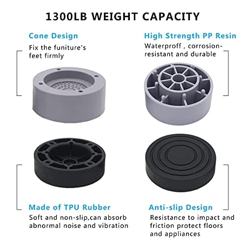 HANIHUA Furniture Risers 2 inch (Set of 4) Round Bed Risers Heavy Duty 1 inch 3 inch, Adjustable Bed Lifts Riser for Desk, Table, Sofa, Chair Supports Up to 3,300 lbs 5