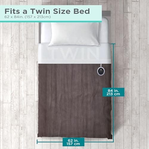 BLACK+DECKER Heated Blanket Electric Twin, Micro Plush Electric Blanket, Heating Blanket with 10 Heating Levels, 10H Timer, Auto Shutoff, Fast Heating (84x90 inches, Grey) 7