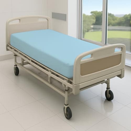 2 Pack Fitted Hospital Bed Sheets - Soft Microfiber Hospital Fitted Sheet - Hospital Bed Fitted Sheets (Light Blue, 36" x 84" x 12")