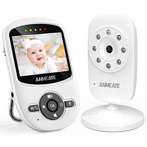 ANMEATE Video Baby Monitor with Digital Camera, Digital 2.4Ghz Wireless Video Monitor with Temperature Monitor, 960ft Transmission Range, 2-Way Talk, Night Vision, High Capacity Battery(1 Camera)