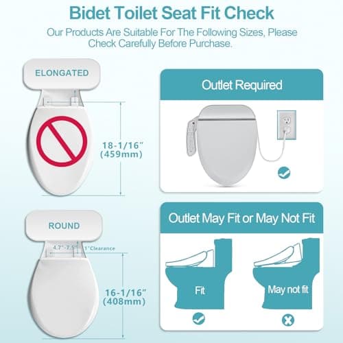 ZMJH A102D Bidet Toilet Seat, Round Smart Unlimited Warm Water, Vortex Wash, Electronic Heated, Warm Air Dryer, Rear and Front Wash, LED Light, Need Electricity (Round) 6