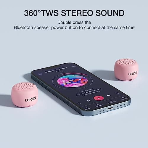 LEICEX Mini Wireless Bluetooth Speaker with Bluetooth 5.0 - Perfect for Travel & Outdoor Sound (Pink) 2