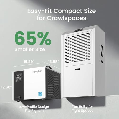 Waykar 70 Pint Energy Star Crawl Space Dehumidifier with Pump, Commercial Dehumidifier for Basements and Home, for Spaces up to 5000 Square Feet, Smart Humidity Control - 5-Year Quality Coverage 9