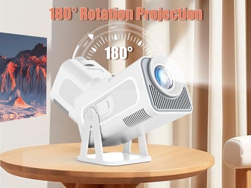 Smart Mini Projector 320ANSI Native 1080P 4K Support with Official Apps, Portable Projector with WiFi and BT for Home Theater/Outdoor/Bedroom HY320 NTV 5