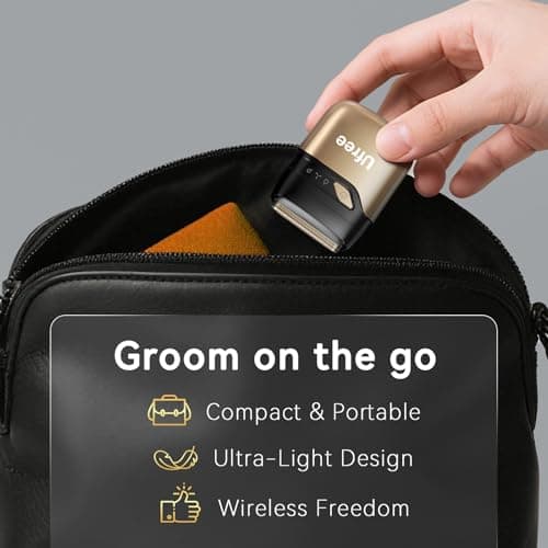 Ufree Electric Razor for Men, Foil Shaver with 2 Foil Heads, IPX7 Waterproof Electric Shaver, Wet Dry Cordless Razor, Chargeable&Portable Shavers for Men, Gold 7