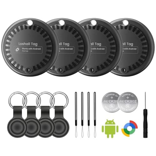 Air Tags for Android,Air Tags-4 Pack Android,2 Year Battery Life,Air Tracker Tags with 4 Case,Google Find Trackers for Google'S Find Hub App,IP65 Waterproof Luggage Tracker for Keys