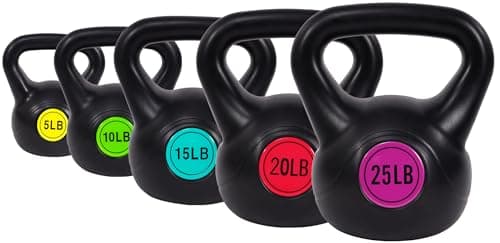 BalanceFrom Wide Grip Kettlebell Exercise Fitness Weight Set, Multiple (KB5101520-SET)