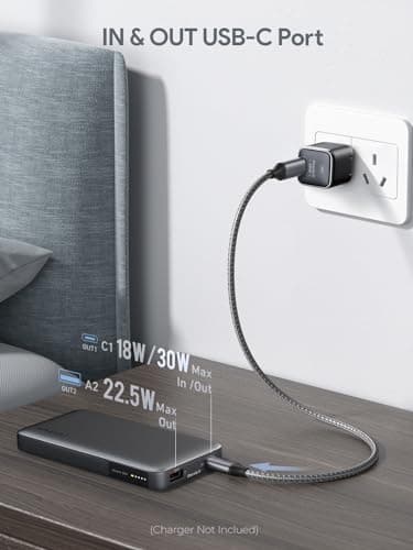 AMEGAT Portable Charger, 10000mAh 30W USB C Power Bank PD Fast Charging Slim Portable Phone Charger Battery Pack for Phone, MacBook, Laptops, Earbuds and More 5
