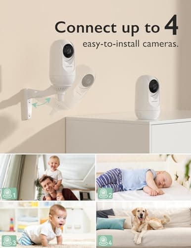 Momcozy Video Baby Monitor, 1080P 5" HD Baby Monitor with Camera & Wall Mount, Infrared Night Vision, 5000mAh Battery, 2-Way Audio, Temperature Sensor, Lullabies, 960ft Range, Ideal for New Moms, BM01 7