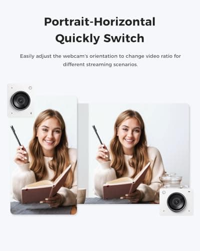 OBSBOT Meet 2-4K Webcam for PC with 1/2" Sensor, AI Framing & Autofocus, Beauty Mode, Lightweight, Gesture Control, HDR, Dual Microphone, 60 FPS, Web Cam for Streaming, Meeting, Gaming. (Cloud White) 9