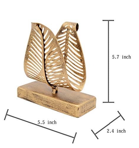 OwlGift Freestanding Modern Napkin Holder with Leaf Design, Tabletop Tissue Dispenser, Countertop Napkin Storage Organizer – Bronze 7