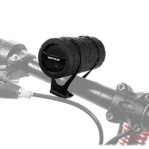 Maketheone Bluetooth Wireless Speaker, Portable Waterproof and Wearable Outdoor Speaker with 3.5mm Aux MicroSD Input HiFi Bass for Mountain Bike Bicycle Electric Scooter (Black)