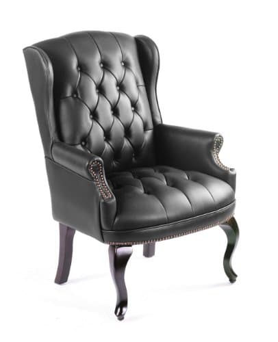 BOSS Office Products Wingback Traditional Guest Chair in Black