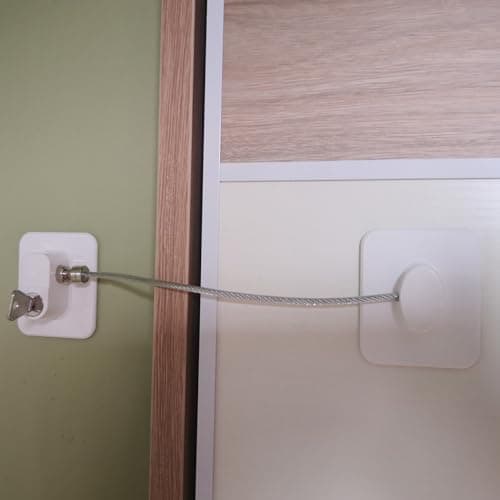 YEYA Upgraded Refrigerator Locks 4 Pack, Baby Proof Cabinet Locks with Keys, Safety Cabinets Door for Toddler 8