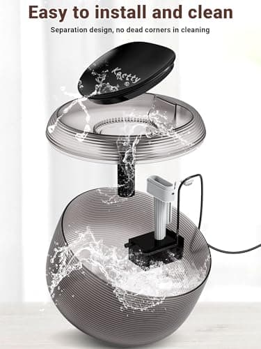 Kastty 3.5L Quiet Cat Water Fountain,118oz Large Capacity Pet Water Fountain for Cats Indoor with Water Level LED Light, Easy Cleaning Cat Fountains for Drinking Automatic Dog Water Fountain FS75 6