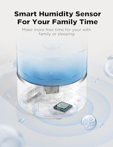 Pelonis Warm and Cool Mist Humidifiers for Bedroom Large Room Home and Baby | Ultrasonic Cool and Warm Mist Humidifier for Plants | Essential Oil Diffuser|4L Tank| Night Light| White 5