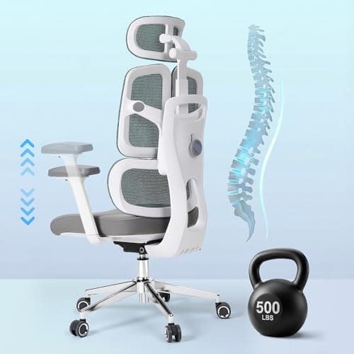 Ergonomic Office Chair 500 LBS Home Mesh Office Chair Comfortable Gaming Desk Chairs Adjustable 90-125° Tilt Rolling Computer Chairs with Wheel 3D Armrest 8