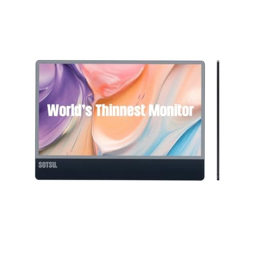 SOTSU UltraSlim 12.5" Portable Monitor | Ultra-Thin Lightweight Aluminum Design | FHD 1920x1080 IPS | 5W Power Efficient | Glass Cover | Compatible with Laptop, Phone & DeX | Travel & Remote Work