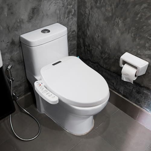 LINKLIFE Bidet Toilet Seat Electric Warm Water Bidet with Warm Air Drying, Heated Seat Bidets with Self-cleaning Nozzle Temperature Adjustable White (Round) 7