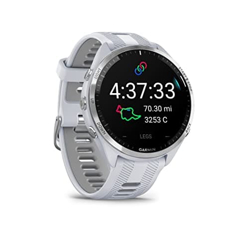 Garmin Forerunner 965 Advanced GPS Multisport Touchscreen Smartwatch, Whitestone, Heart Rate Monitor, On-Device Workouts, Up to 13 Day Battery Life w/Signature Series Power Bundle 5