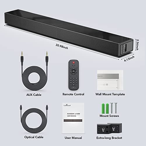 LARKSOUND 2.1 CH Soundbar with Built-in Subwoofer, 31 Inch Sound Bar for TV with Bluetooth/HDMI ARC/Optical/AUX/USB Connections 7