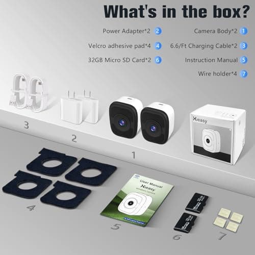 4MP 2.5K Window Security Camera with 24/7 Recording, No Subscription Required, Indoor Camera with Color Night Vision, Motion Detection,2.4G＆5G WiFi,Quick & Easy Installation (2Pack-Adhesive Mounting) 8