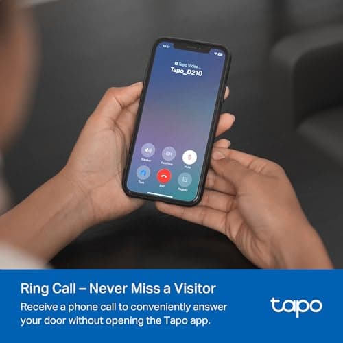 Tapo 2K Wireless Smart Video Doorbell with Chime - 160° Ultra-Wide View,Person Detection, Ring Call, 2-Way Audio, Subscription-Free Local Storage/Optional Cloud, Motion Only Alert, D210 5