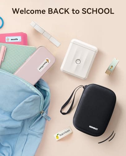 NIIMBOT Label Maker Machine Bluetooth Label Printer for School Home Office Organization, Wireless Mini Labeler D110 Upgraded Version, Label Machine with 1 Label Tape, White 8