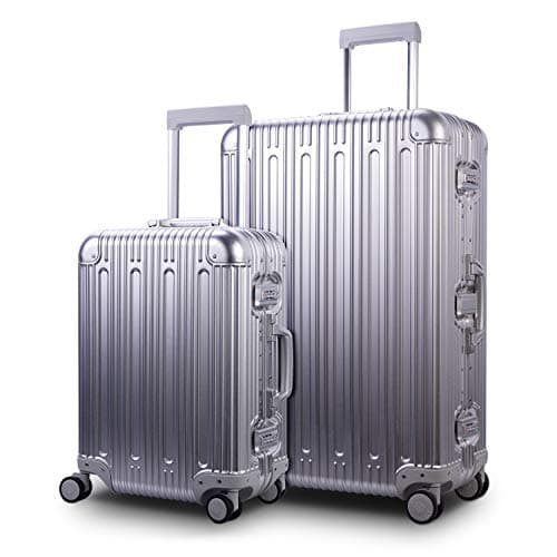 TRAVELKING All Aluminum Carry On Luggage with TSA Locks Fashion Cool Metal Hard Shell Spinner Suitcase (Silver, 20 Inch)… 8