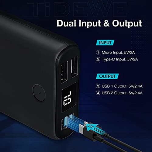 TIDEWE Power Bank, Rechargeable Battery Pack Suitable for Heated Clothes, USB-C 10000mAh Portable Charger with Dual Output Port for iPhone, Samsung Galaxy, and More（Include Power Bank & USB-C Only） 3