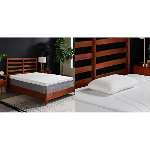 TEMPUR-Adapt (Supreme) 3" Memory Foam Mattress Topper and Tempur-Pedic Memory Foam Symphony Pillow Luxury Soft Feel, Standard, White