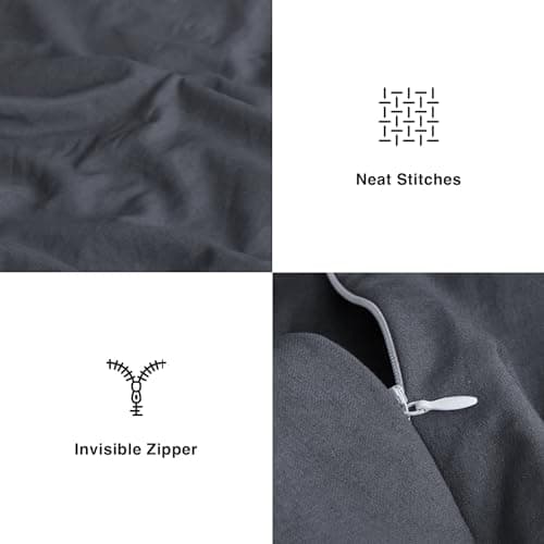 EXQ Home Duvet Cover for Weighted Blanket 60x80 inches, Breathable Soft Cover Machine Washable with 8 Ties (Dark Gray,Duvet Cover only) 5