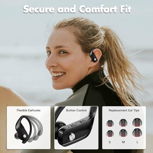 Caymuller Wireless Earbuds Bluetooth Headphones 48Hrs Play Back Sports Earphones with LED Display Built in Mic Deep Bass Stereo in Ear Waterproof Headset for Workout Gaming Running 8