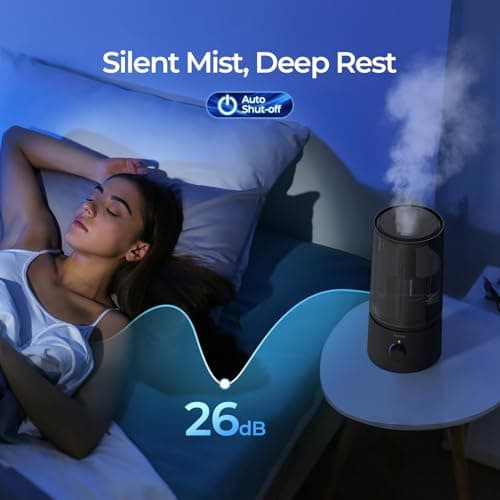 raydrop Humidifiers for Bedroom, Cool Mist Humidifiers for Babies, 1.70L Quiet Ultrasonic Humidifier, Space-Saving, Filterless, Auto Shut Off - (0.45 Gallon, US 110V) 6