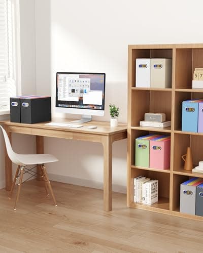 Oterri Cardboard File Organizer Box for Hanging File Folders Letter Size,File Box for Computer Desk,File Cabinet,Working Home,Office,Classroom（White,Letter Size - 2 Packs） 6