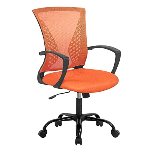 Mesh Office Chair Desk Chair Computer Chair with Lumbar Support Armrest Rolling Swivel Adjustable Ergonomic Task Chair for Adults(Orange)