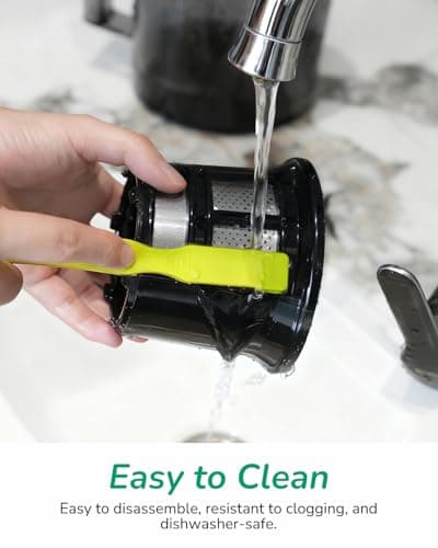 Canoly C09 Cold Press Juicer, 6" Extra Wide Feed Chute, 3-IN-1 Strainers (Juice & Sorbet & Nut Milk), Powerful AC Brushless Motor, Self Precut System, Juicer Machines with BPA-Free (Premium Black) 11