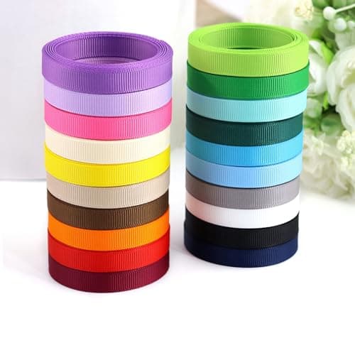 3/8 Inches Grosgrain Ribbons Fabric Ribbons, 20 Colors*2 Yards Each Total 40 Yards, Boutique Ribbons for Gifts Wrapping, DIY Bow Hair Accessories 9