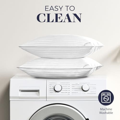 Basic Beyond King Size Bed Pillow - 2 Pack Hotel Collection Super Soft Down Alternative Pillow for Sleeping, 20x36 Inches 6