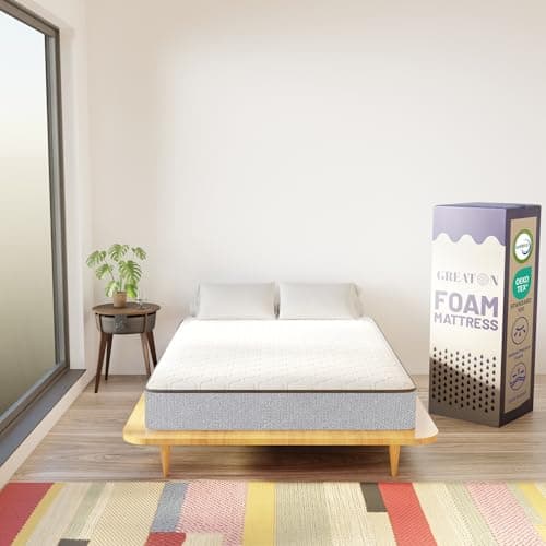 Greaton, 7-Inch Medium Firm High Density Foam Mattress, Comfortable Mattress for Cooler Sleep, Supportive & Pressure Relief, Full XL, White