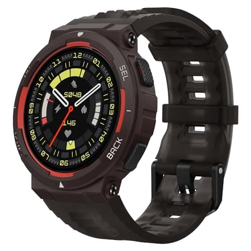 Amazfit Active Edge Smart Watch 46 mm, Rugged Fitness Watch, GPS, AI Health Coach, 16-Day Battery, 130+ Sports Modes, Activity Trackers and Smartwatches Android and iPhone Compatible, Lava Black