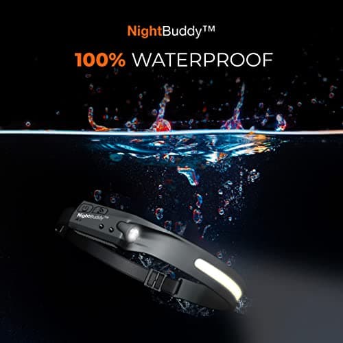 NightBuddy The Original LED Headlamp Rechargeable Flashlight for Adults Camping Essentials Backpacking Lights 4X Brighter Other Headlight Headband Lamp 5 Light Modes Hiking Gear Must Haves (Headlamp) 7
