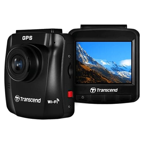 Transcend DrivePro 2K QHD 1440P Dash Cam Front, Support 1TB Max, Car Cam w/140°Wide-Angle/Handy Snapshot Button/G-Sensor/Night Vision Loop Recording/Head-Up Display/Wi-Fi GPS GLONASS/ADAS/Parking Mode