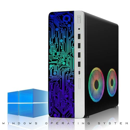 HP G3 Desktop PC, Intel i3, 16GB RAM, 512GB SSD, 27-Inch Curved Monitor, RGB Speaker, RGB Keyboard with AI-Enabled Copilot Key Mouse, 2X ARGB Fan WiFi, Windows 11 Pro (Renewed) 4